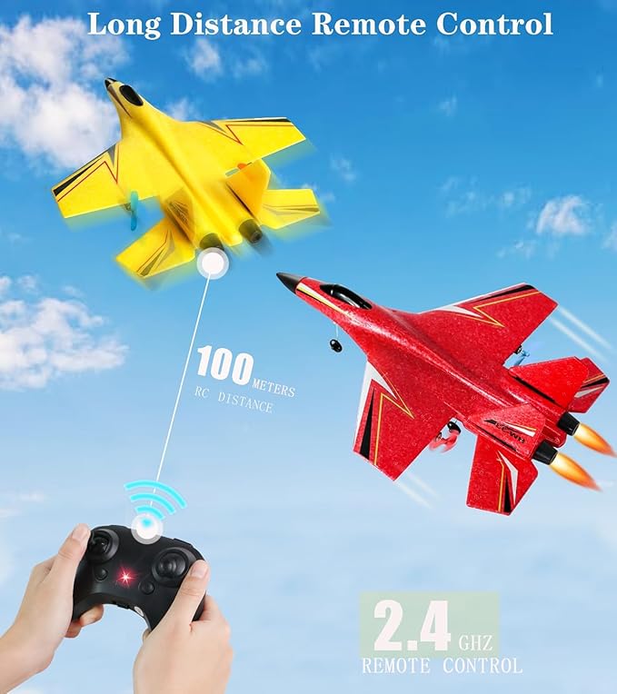 Remote Control Airplane for Kids, 2 Channels Foam RC Planes Wireless Toy,Hobby RC Glider Aircraft Gifts for Beginners Boys Girls Adult Blue