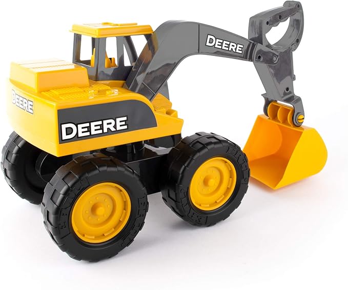 John Deere Sandbox Big Scoop Excavator Toy with Tilting Dump Bed - Construction Toys - Frustration Free Packaging FFP - 15 Inch