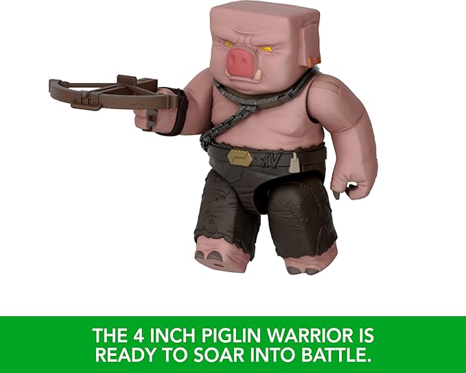 Mattel Minecraft Action Figure Set, Blast Attack Ghast with Lights, Sounds, Launcher & Projectile, Plus Piglin Warrior Inspired by The Movie