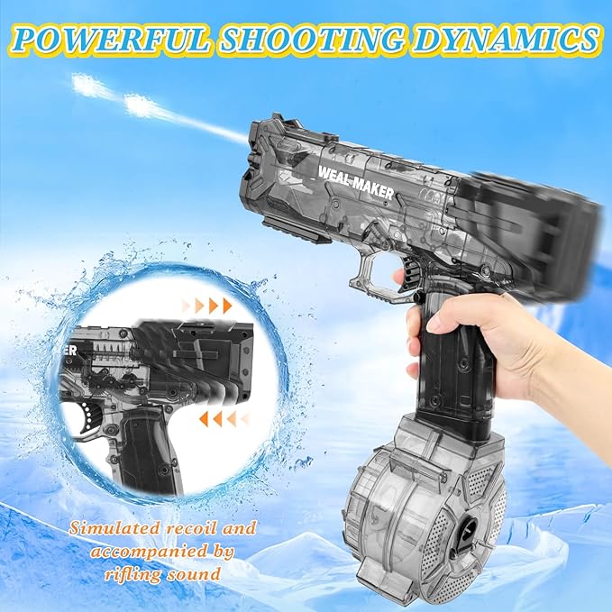 Electric Water Gun, 2PCS Powerful Water Guns for Adults Kids Automatic Water Pistol 26FT Long Range Squirt Gun Large Capacity Watergun Toys for Summer