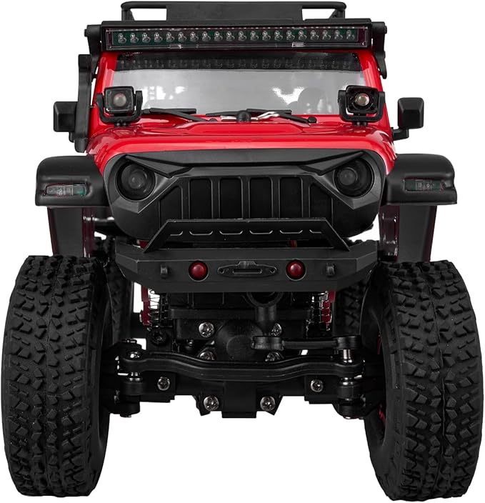 VEVOR RC Crawler 1/24 Scale RC Car Rock Crawler All Terrain 4WD Off-Road Truck with led Light 2 Rechargeable Batteries, 2-Speed Adjustable Hobby Racing Car Gift for Adults