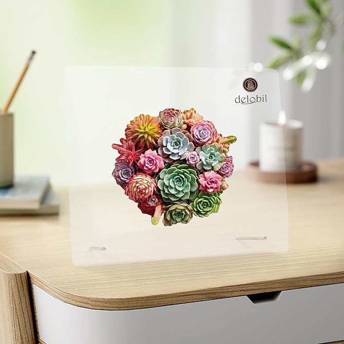 Succulent Bouquet Wooden Puzzles for Adults, 200 Pieces Mandala Round Jigsaw Puzzles, Medium Size Unique Shaped Liberty Wood Puzzle Gift for Kids, Family Game 11.3'' x 10.5''