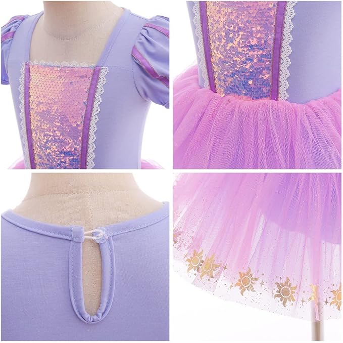 DYMCII Baby Girls Princess Ballet Dress Short Sleeve Leotards Skirted Tutu Dancewear Halloween Christmas Party Fancy Costume