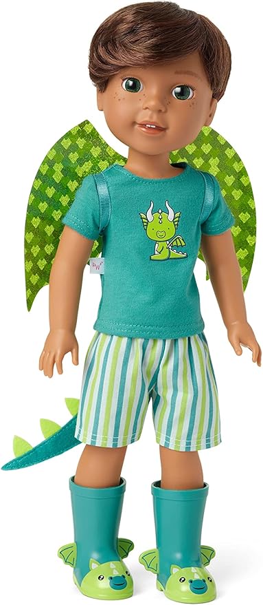 American Girl WellieWishers 14.5-inch Bryant Doll with T-shirt, Shorts, Dragon Wings & Tail, and Boots, For Ages 4+