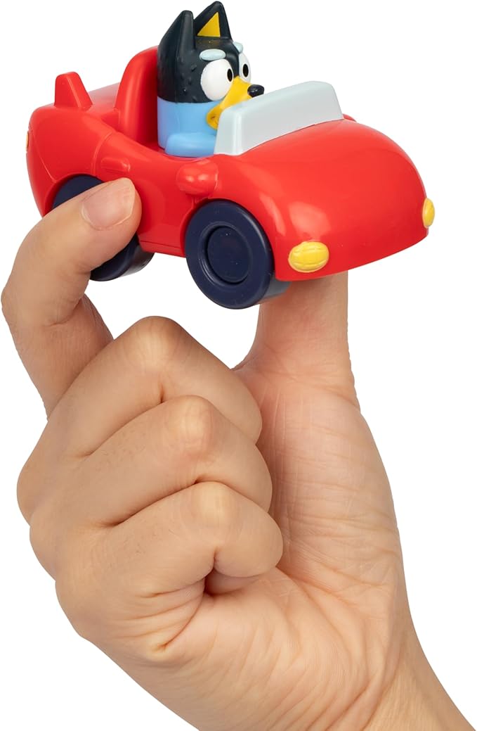 Bluey Vehicle Set – 4-Pack Includes Garbage Truck, Convertible, Family Car & Firetruck, Official Bluey Toys for Kids Ages 3+