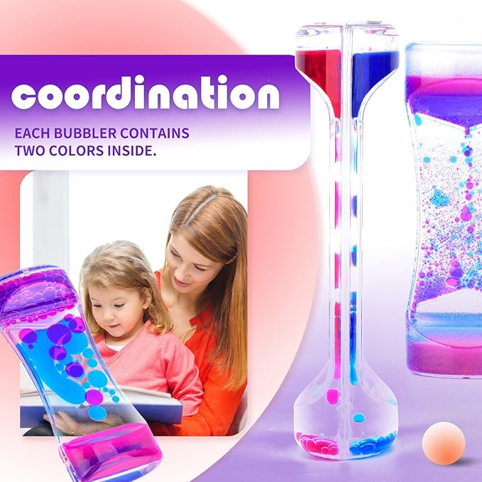 10 Pack Liquid Motion Bubbler Timers - Sensory Relaxation Fidget Toy for All Ages - Water Timer Sensory Play Toys for Office Home