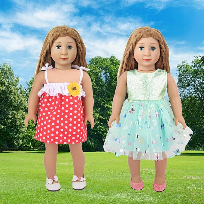 10 Sets of 18 Inch American Doll Clothes, Including 10 of Doll Clothing Dress Outfits for Gift Dolls, Birthday Gifts for Kids