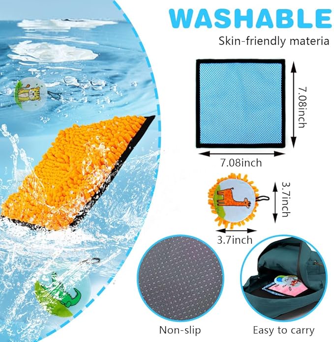 Baby Sensory Mats Animal Sensory Toys, 10 Various Textures Early Sensory Exercise Sensory Mats Sensory Toys for Kids 20 Pcs Baby Tummy Mat with Mirror Sensory Play Toys for Infant Newborn Toddler