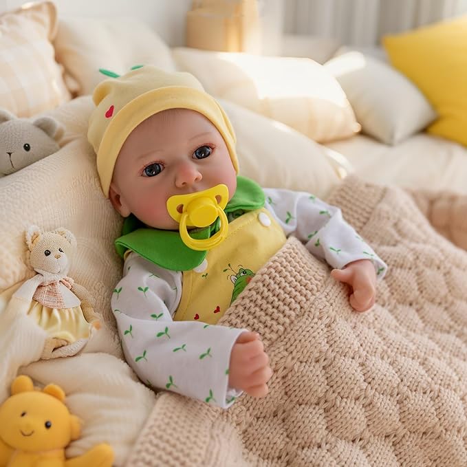 Lifelike Reborn Baby Dolls - 18 Inch Realistic Baby Girl Doll with Vinyl Full Body Newborn Baby Doll for Kids Age 3+