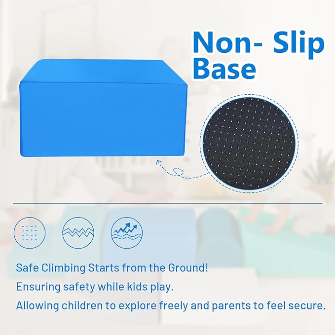 6-Piece Soft PU Leather Toddlers Climbing Toys for Baby - Kids Foam Climbing Blocks for Toddlers Indoor - Climb & Crawl Soft Foam Block Activity Play Set - Toys for Kids Crawling Sliding (Mixed Color)