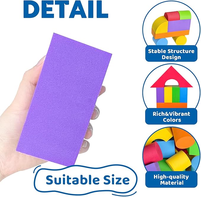 Large Foam Blocks for Toddlers 2-4 Years, Big Building Blocks Set, Soft Stacking Blocks, Education & Learning Montessori Toys for 18+ Month Old Boys&Girls (61PCS)
