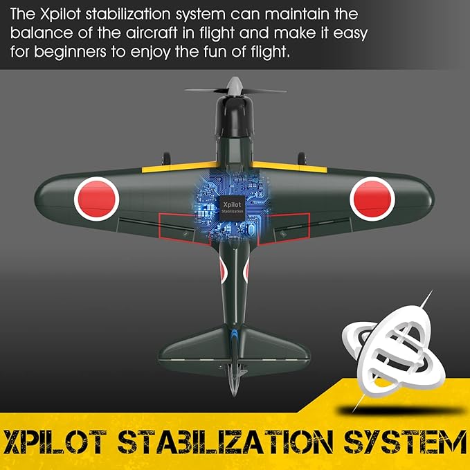 Romote Control Airplane Zero Fighter, 4 Channel RTF RC Plane with 6-Axis Gyro, WW2 Warbird Aircraft Toy Gift for Adults & Kid