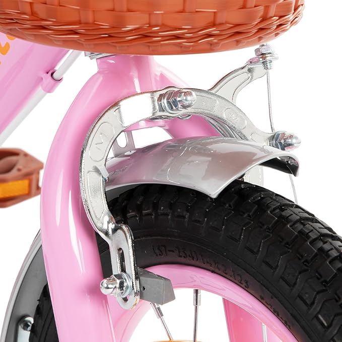 JOYSTAR Vintage Kids Bike with Training Wheels & Basket, 12 14 16 20 24 Inch Girls Bike for 2-14 Years Old, Multiple Colors