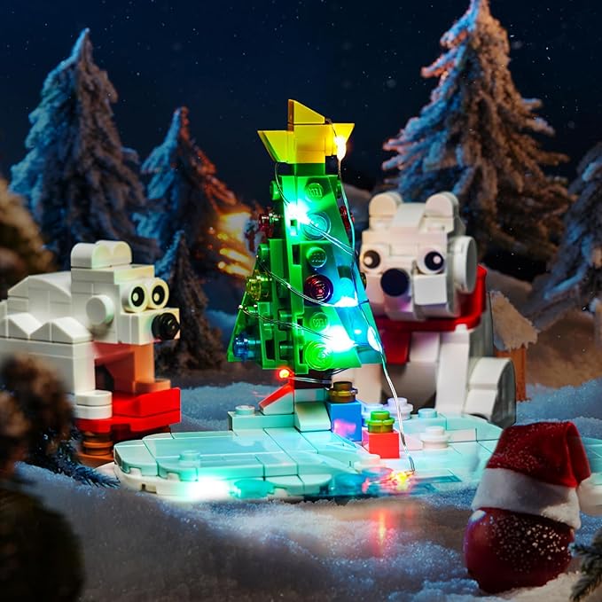 BrickBling LED Light Compatible with Lego Wintertime Polar Bears 40571 Building Kit,Christmas Décor Lights Compatible with Lego 40571, Creative Lighting Kit-Not Included The Model