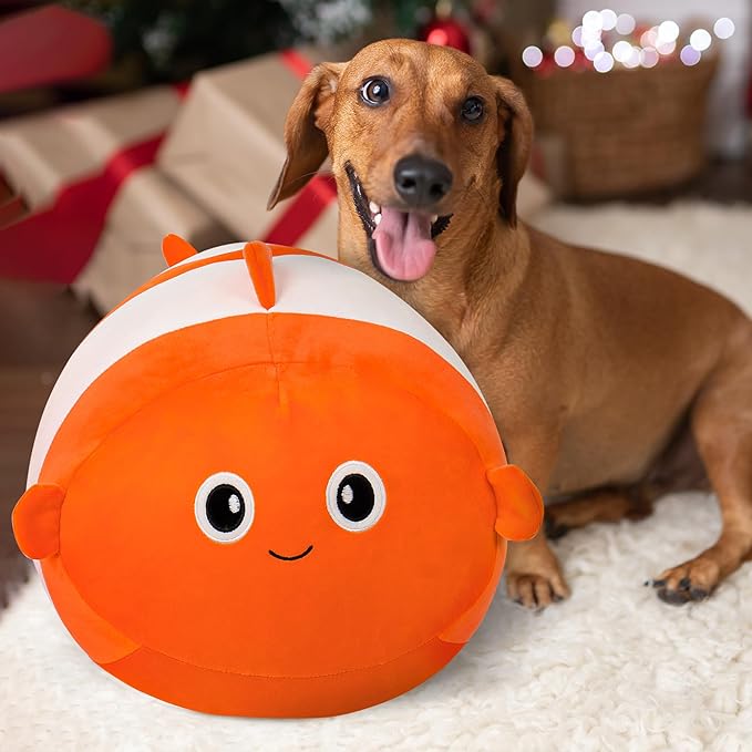 Wepop 20in Clown Fish Plush Stuffed Animal Toys, Cute Giant Pebble Throw Pillows Soft & Cuddly Plushies Dolls Birthday Gift for Kids Adults