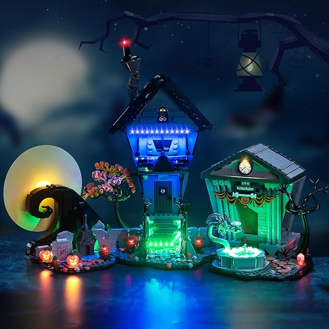 BrickBling LED Light Compatible with Lego Tim Burton's The Nightmare Before Christmas, Creative Lighting Kit Compatible with Lego 21351(No Model) (Classic Version Light)