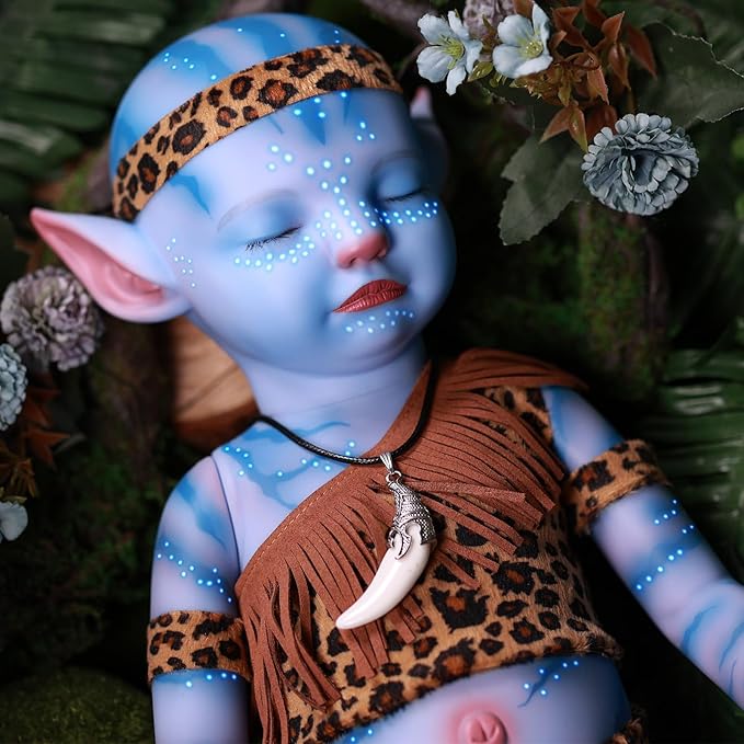 ADFO Lifelike Reborn Baby Dolls Glow-in-The-Dark Afanda - 20-Inch Soft Full Vinyl Body Realistic-Newborn Sleeping Baby Girl Doll Toy Accessories Gift Set for Kids Age 3+