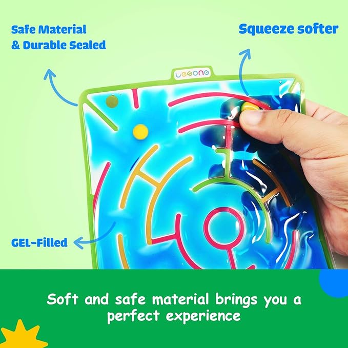 LESONG Sensory Toys for Kids with Autism: Gel-Filled Colorful Maze Sensory Fidget Toys for Classroom Corner - Kids Special Needs Squeeze Sensory Toys for Preschool
