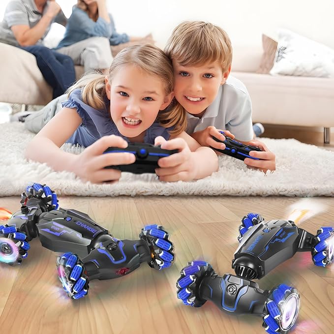 FEIMUOSI Remote Control Car - RC Car Stunt Toys Gesture Sensing RC Drift Rechargeable Transformer 360° Rotating Hand Controlled Toys Christmas Birthday Gifts for Boys Kids
