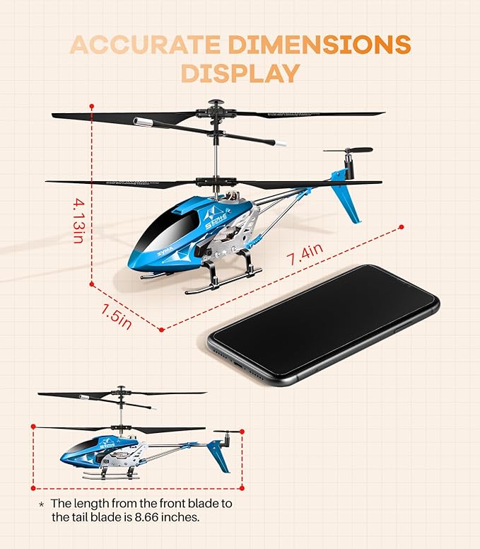 SYMA Remote Control Helicopter, S107H-E RC Helicopter with One Key take Off/Landing, High & Low Speed and Durable Alloy Design, Gift Toy for Kids and Beginners