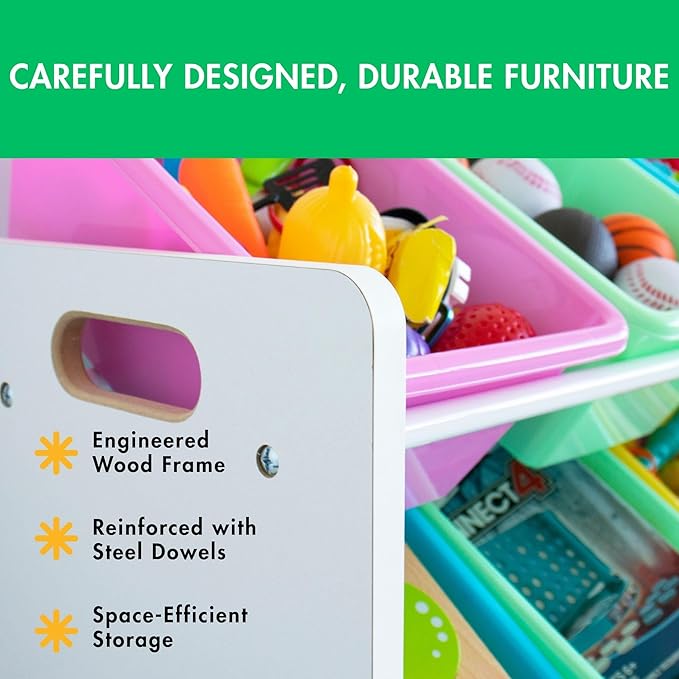 Humble Crew, White/Pastel Kids' Toy Storage Organizer