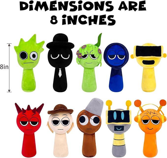 Sprunki Plush Toys, Horror Games Plushies Toy for Fans, Soft Stuffed Animal Pillow Figure Doll Christmas Birthday Gifts for Adult Kids (20Pcs)