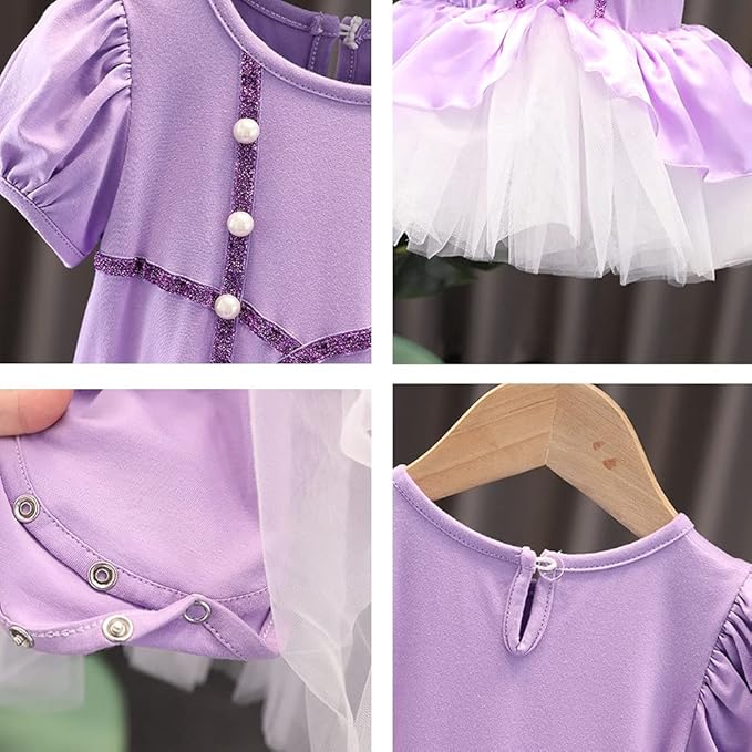 DYMCII Baby Girls Princess Ballet Dress Short Sleeve Leotards Skirted Tutu Dancewear Halloween Christmas Party Fancy Costume