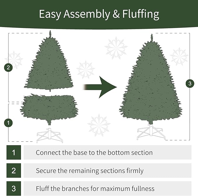 Puleo International 4.5ft Pre-Lit Aspen Fir Artificial Christmas Tree with 250 Clear Lights, 411 Realistic Dense Branch Tips, Easy Setup Artificial Trees with Sturdy Metal Stand