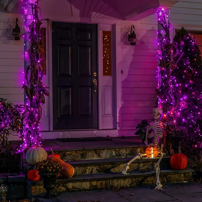 LetsFunny Purple String Lights, 300 LED Christmas Lights Outdoor with 8 Modes, 108FT - UL Certified Outdoor & Indoor Christmas Decorations Fairy Lights for Tree, Garden, Party, Wedding, Halloween