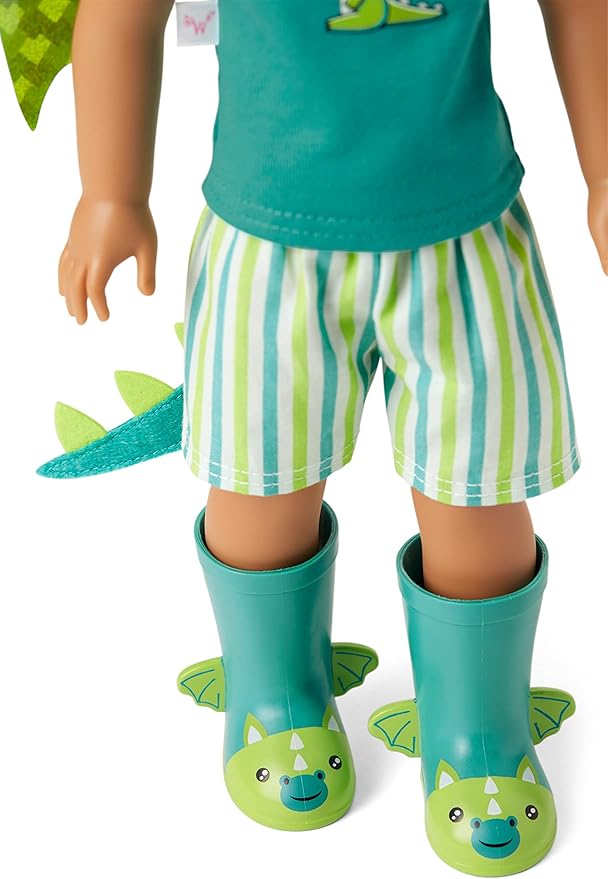 American Girl WellieWishers 14.5-inch Bryant Doll with T-shirt, Shorts, Dragon Wings & Tail, and Boots, For Ages 4+