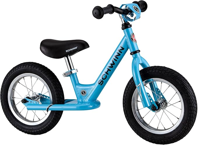 Schwinn Balance Bike, 12 Inch Bike for Kids Ages 2-4, Durable Steel Frame, Padded Seat, Cushioned Grips, Adjustable Seat Grows with Your Child, No Training Wheels Needed, Training Bicycle for Kids