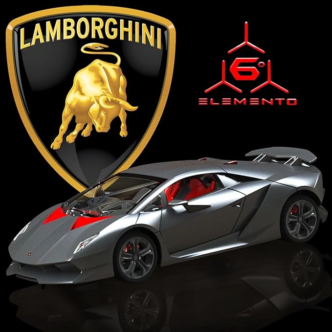 100 CLASSIC Remote Control Car, 1/24 Scale RC Sport Racing Toy Car, Compatible with Lamborghini Sesto Elemento Model Vehicle for Boys Girls Gray