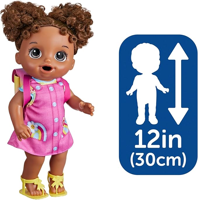 Baby Alive Time for School Baby Doll Set, 12 Inch, Back to School Toys for Girls & Boys, Black Hair, Preschool Gifts for Kids, Ages 3+ (Amazon Exclusive)