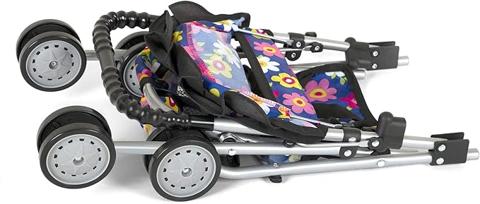 fash n kolor® - Doll Stroller My First Baby Doll Strollers Toy - Flower Design with Basket in The Bottom- Doll Accessories 2 Free Magic Bottles Included - New Year Gift, Boys, Girls