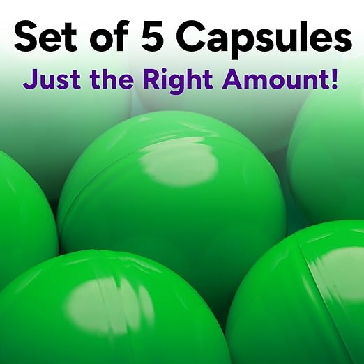 Big Claw Machine Capsules Green Plastic Sphere Party Favor Containers Round 5 pcs 7.9 inch Jumbo Plastic Christmas Ornaments Extra Large Candy Gift Box Empty Craft Party Supplies Vending Capsules