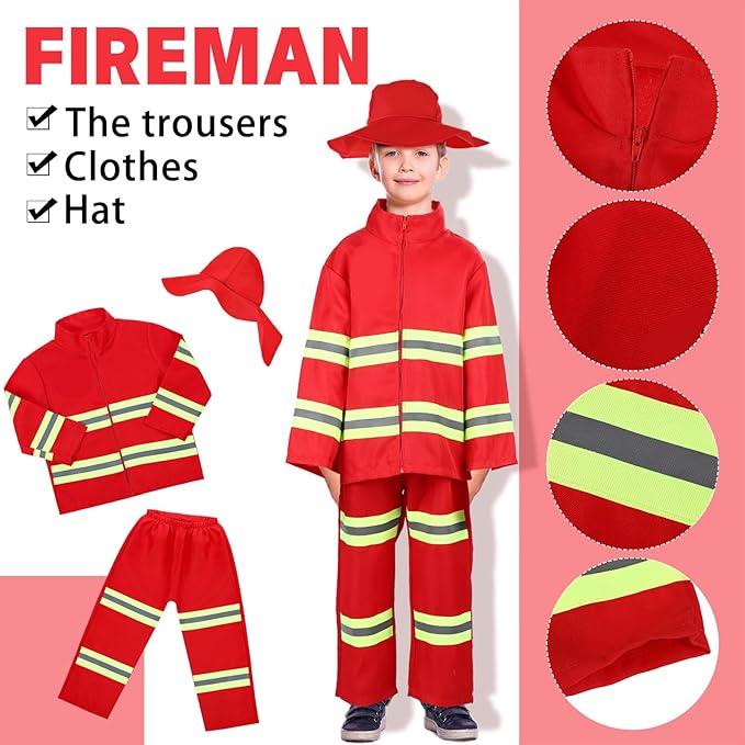 Vicenpal 4 Sets 12 Pcs Pretend Play Kids Costumes Set Christmas Gifts Role Play Costume Dress Costume for Kids Boys Girls