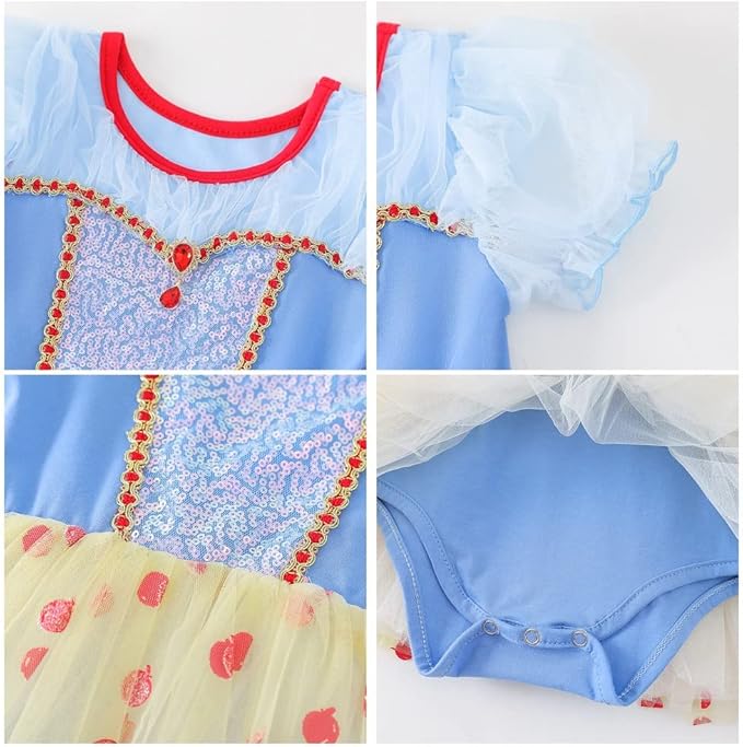 DYMCII Baby Girls Princess Ballet Dress Short Sleeve Leotards Skirted Tutu Dancewear Halloween Christmas Party Fancy Costume