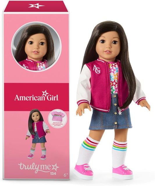 American Girl, Truly Me 18-inch Doll #124 with Brown Eyes, Straight Black-Brown Hair, Light-to-Medium Skin, Ages 6+