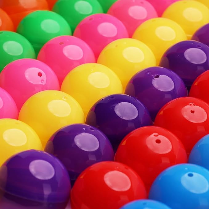 Entervending Empty Colored Round Capsules 2 inch 50 pcs Bulk 7 Colors Capsule for Gumball Machines Plastic Containers 50 mm