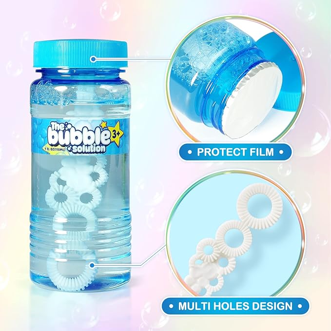 Springflower 24 Pcs Bubble Bottles with Wand,Bubbles Party Favors for Kids,Summer Toys, Blow Bubbles Solution Novelty Toy, Party Favors, Birthday Party Supplies, Outdoor & Indoor Activity,4oz,6 Colors