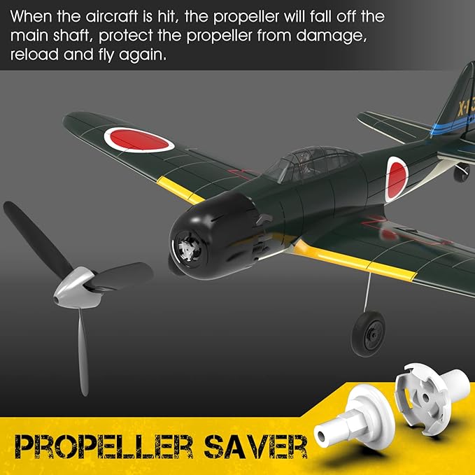 Romote Control Airplane Zero Fighter, 4 Channel RTF RC Plane with 6-Axis Gyro, WW2 Warbird Aircraft Toy Gift for Adults & Kid