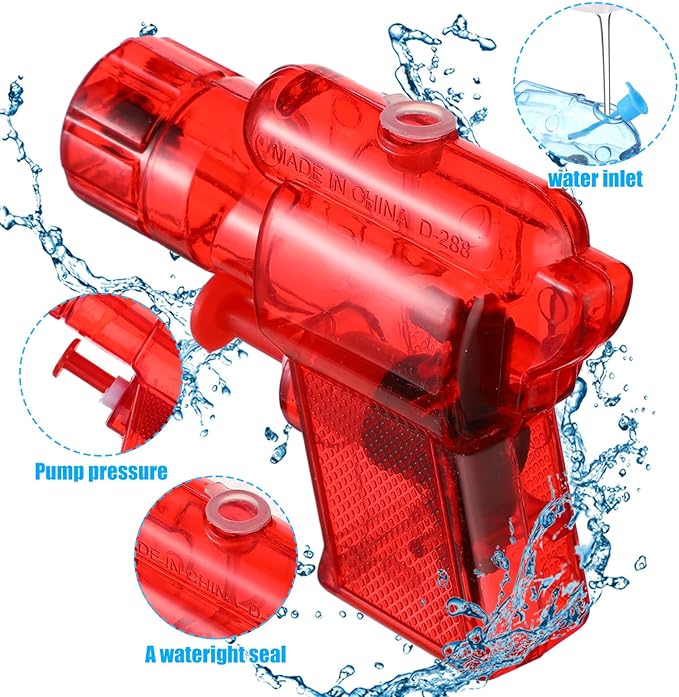 Threan 100 Pack Water Gun for Kids Mini Water Gun Toy Colors Water Squirter Plastic Squirt Pistol Small Fun Water for Adults Teens Summer Pool Beach Water Party Favor Outdoor Game Bath Birthday (Cute)