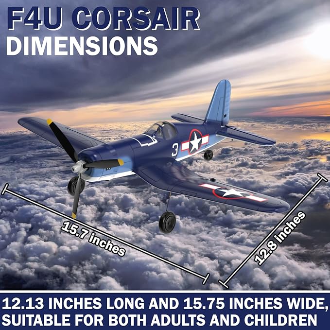LEAMBE 4 Channel RC Plane - Ready to Fly Aerobatic Aircraft, Easy Control for Beginners, F4U Corsair RC Airplane Best Gift for Kids
