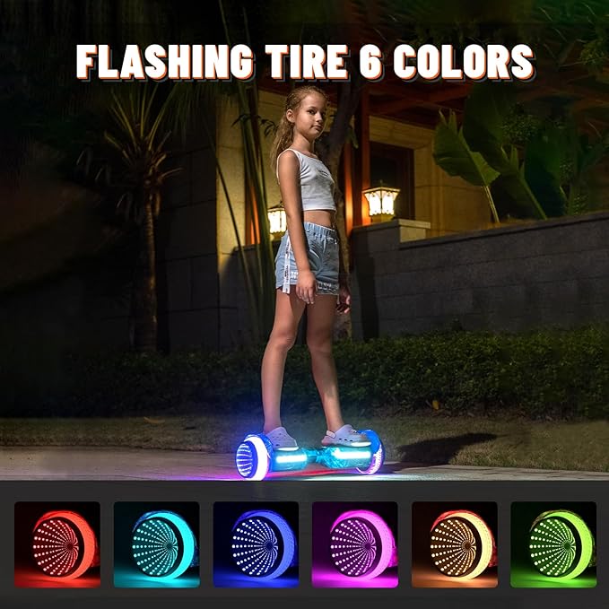 Scooter, Colorful LED Light-Up Wheels, Bluetooth Speakers and APP, Dual 250W Motors, 8.5 mph Max Speed & 8.5 Miles Max Range, Gifts for Kids Adults Girls Boys
