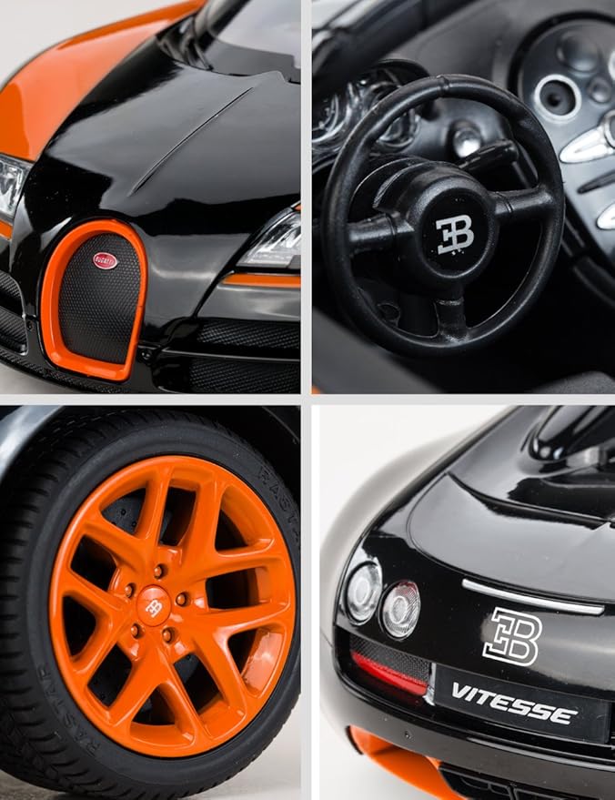 RASTAR 1/14 Bugatti Veyron 16.4 Grand Sport Vitesse RC Car - Black/Orange