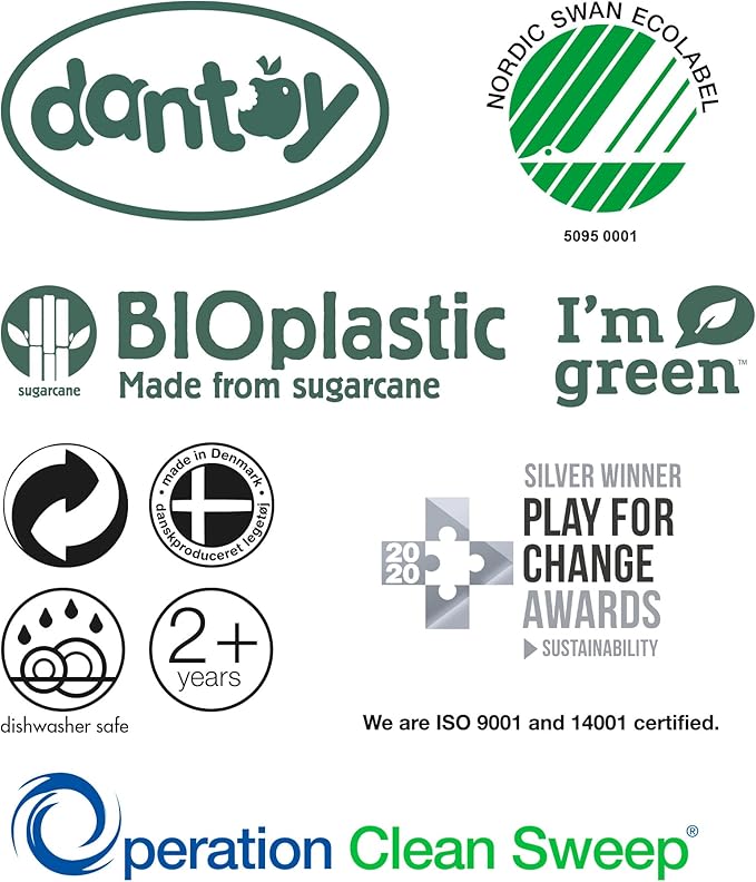 Dantoy BIO Kids’ Big Tractor, Green Sugarcane Bioplastic Toy, Indoor & Outdoor Play, Safe Rounded Edges, Role Play, Sensory Exploration with Sand & Water, Motor Skills, Made in Denmark, Ages 2+