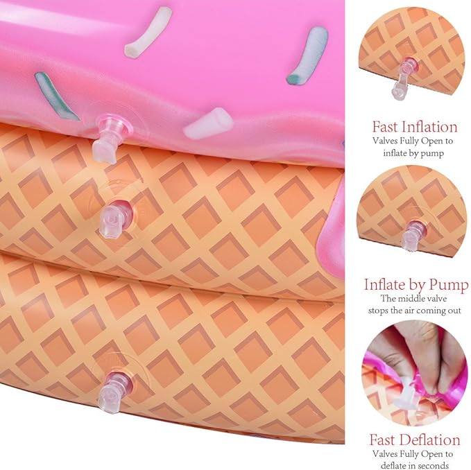 Kiddie Pool, Watermelon Hamburger Ice Cream Inflatable Pool, Water Pool in Summer, Pit Ball Pool of 45 Inches