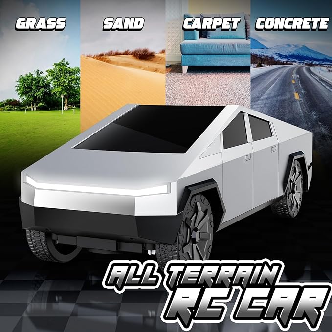 Remote Control Car, 1:24 RC Cars Scale All Terrain Electric Vehicle, LED Lights Car Toys Monster Trucks, Brithday Gift for Boys Girls & Adults