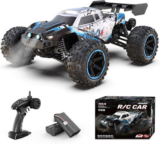 1:14 All Terrain RC Cars, 50 KPH High Speed 4WD RC Truck with 60 Mins Runtime, Fast Remote Control Car with 2S 2000 mAh Rechargeable Batteries, Off Road RC Cars for Adults and Teen Boy Gifts