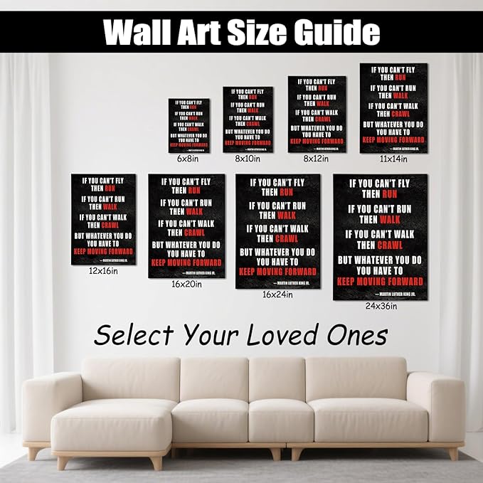 AbcCustomize Keep Moving Forward Motivational Wall Art, Inspirational Wall Decor for Office & Home, Positive Quotes Canvas Prints Ready to Hang, Uplifting Office Wall Art for Living Room or Bedroom